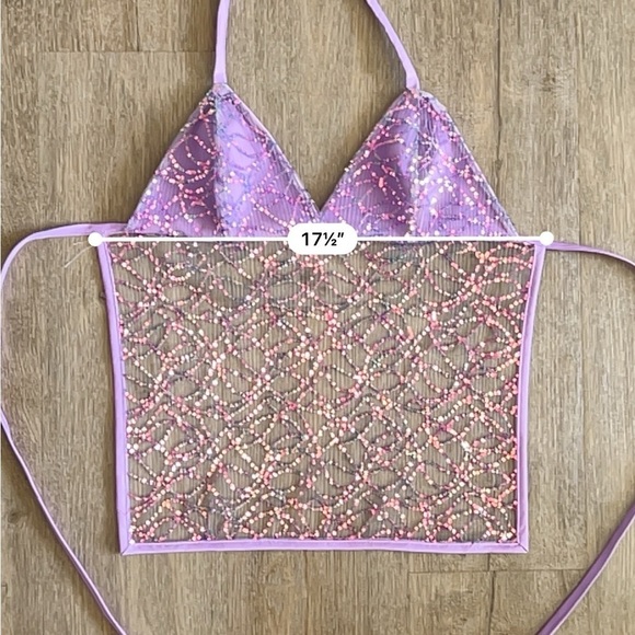Handmade Y2K Fairycore Mermaid
Embellished Halter Babydoll Vest Top - Purple - Picture 7 of 8
